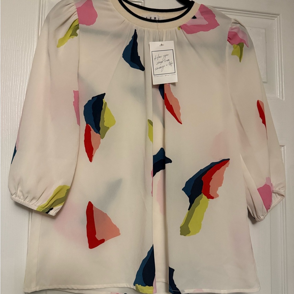 THML Multicolor Abstract Top